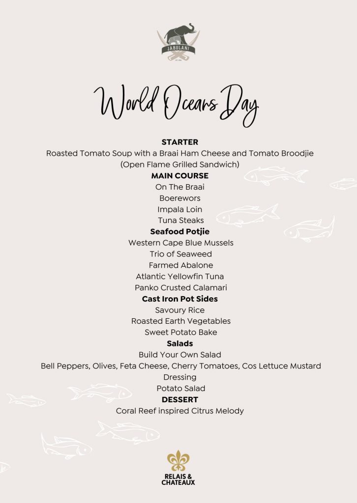 World Oceans Day menu